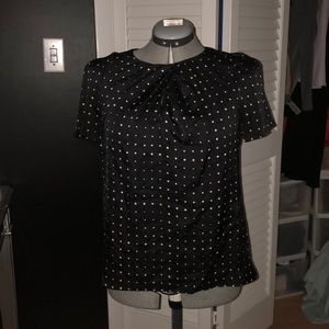 Ann Taylor size 10 black polka dot blouse